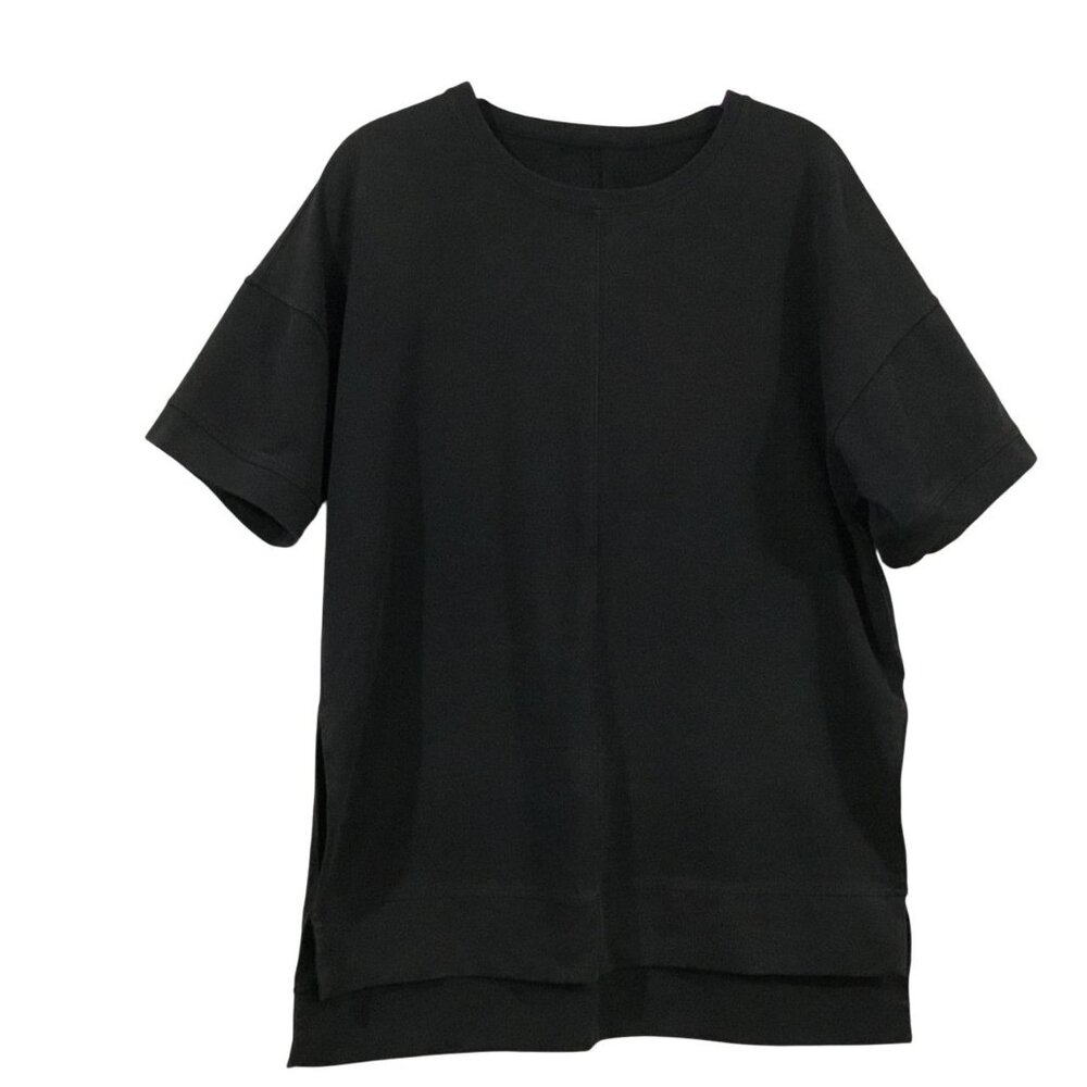 Lululemon Cut Above Tee Black Cotton Stretch French Terry Short Sleeve Tee L/14